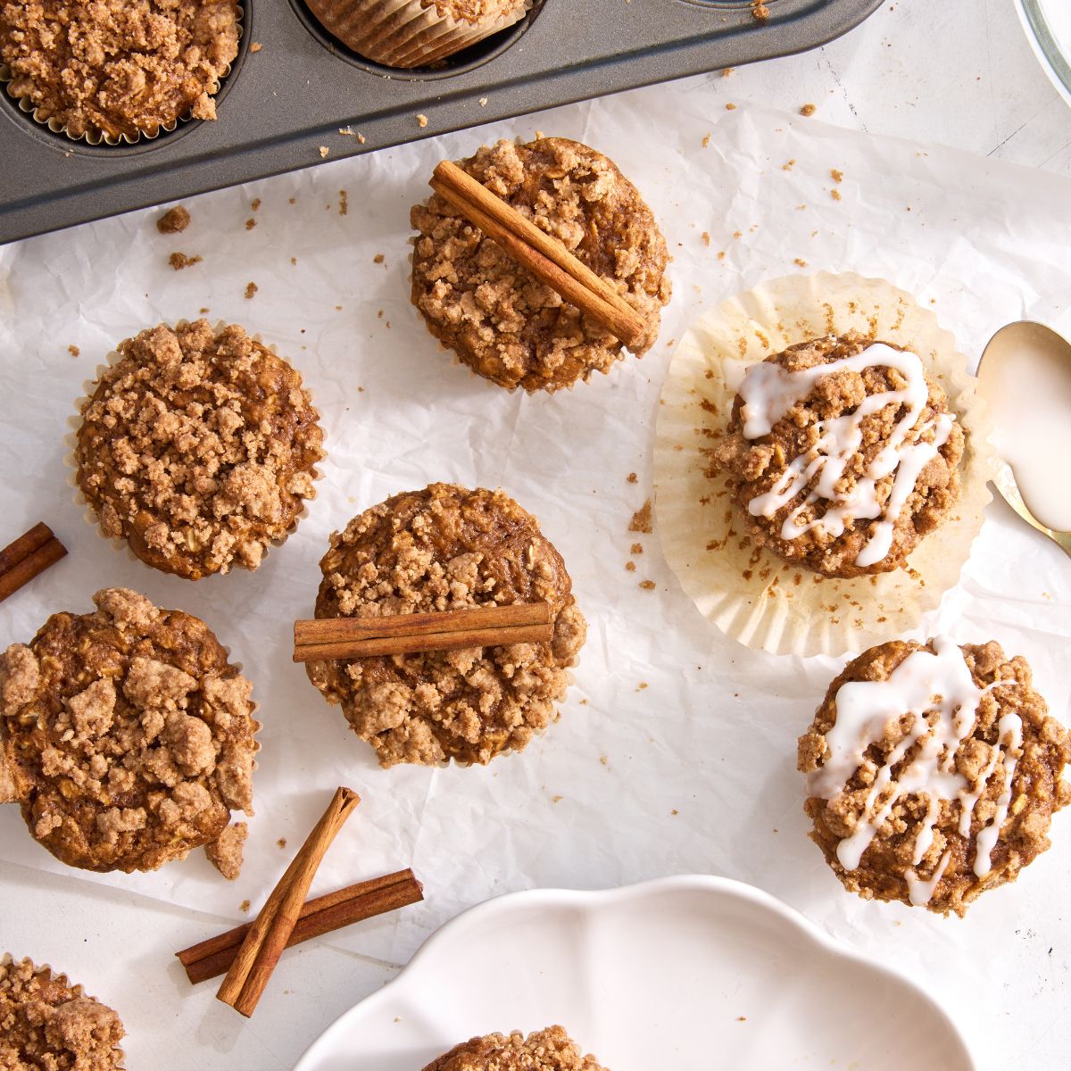 Maple Cinnamon Roll Protein Muffins