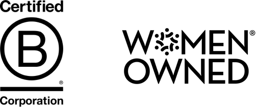 Certified B Corporation and Women Owned logos